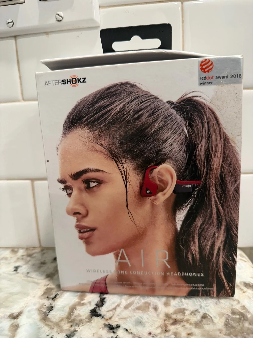 AfterShokz AIR Wireless Bone Conduction Headphones - Red